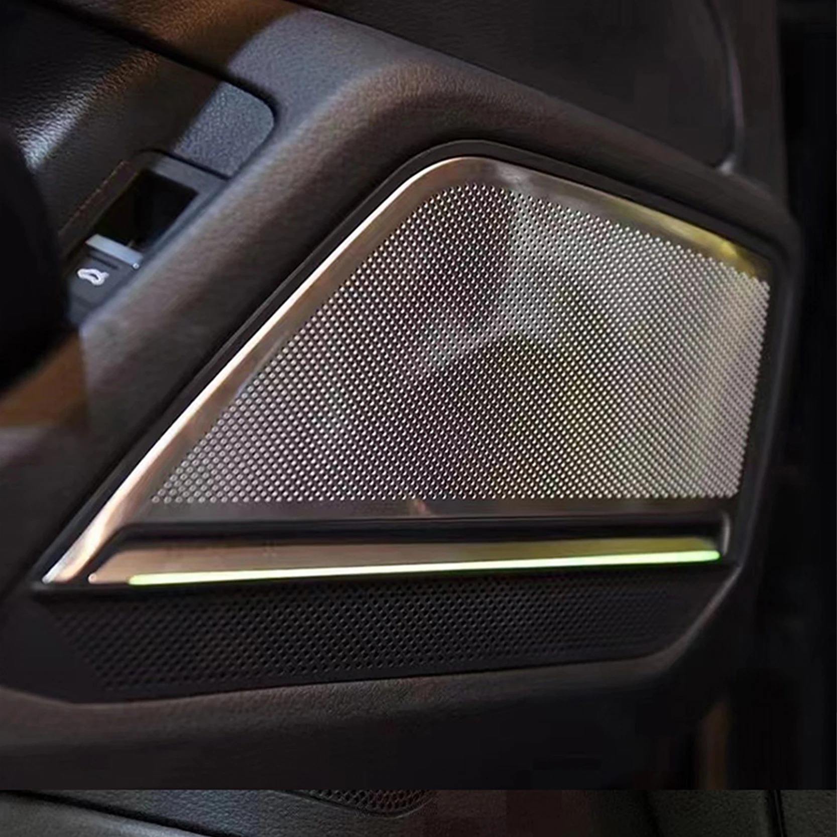 2019-2025 A6 A7 C8 LED Ambient Door Lights, BO-Style Metal Speaker Cover, Car Interior Trim